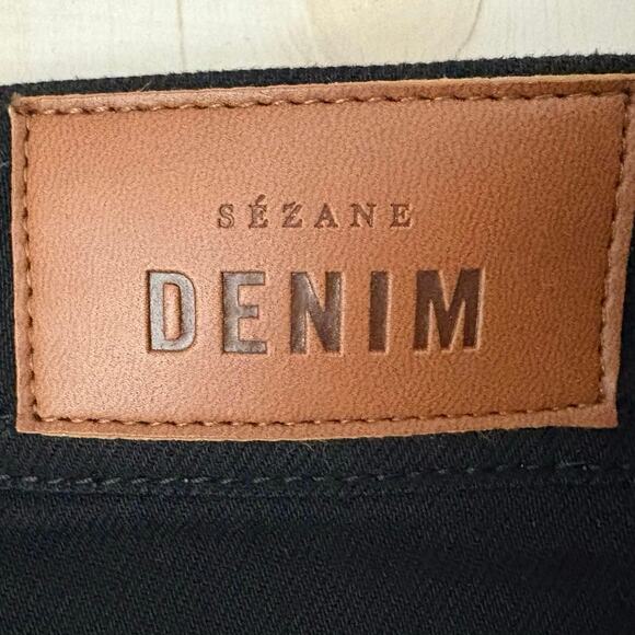 Sézane Black High Rise Denim Jeans Sz 42 (US 10)Organic Cotton Straight Leg NWT - Picture 8 of 8